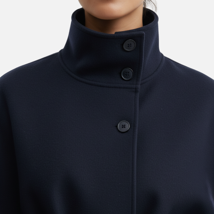 Women’s Elegant Belted Wool Cape Coat