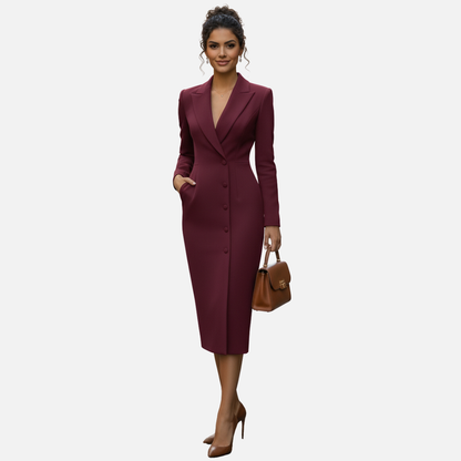Women’s Elegant Blazer Dress – Long Sleeve Bodycon Midi Dress
