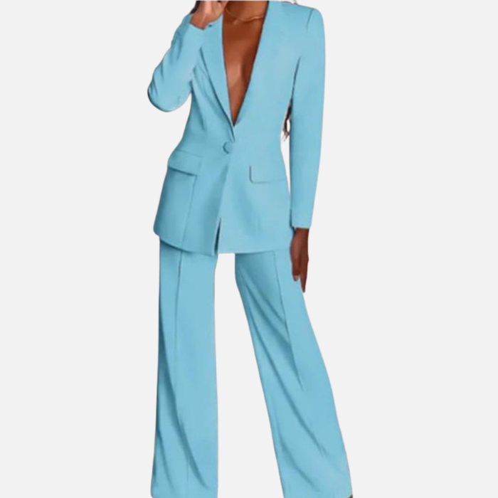 Women’s Elegant Pantsuit with Tailored Blazer