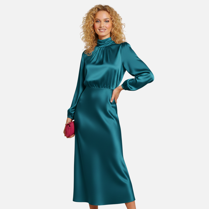 Women’s Elegant Satin Midi Dress