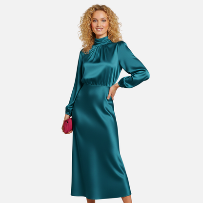 Women’s Elegant Satin Midi Dress