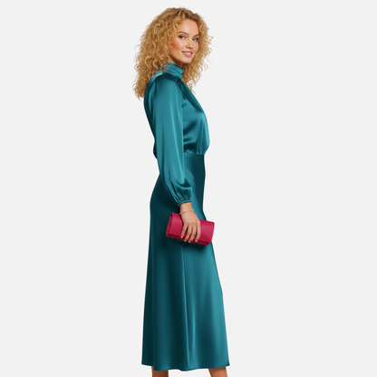 Women’s Elegant Satin Midi Dress