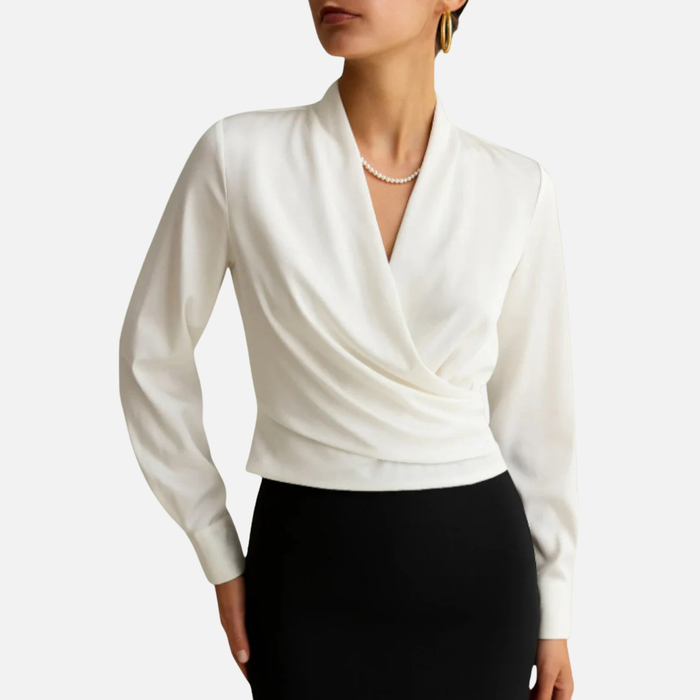 Women's Elegant V-Neck Satin Blouse