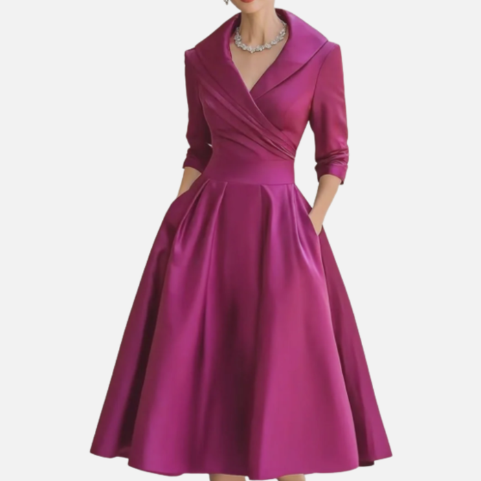 Women’s Elegant Wrap Midi Dress