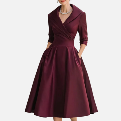 Women’s Elegant Wrap Midi Dress