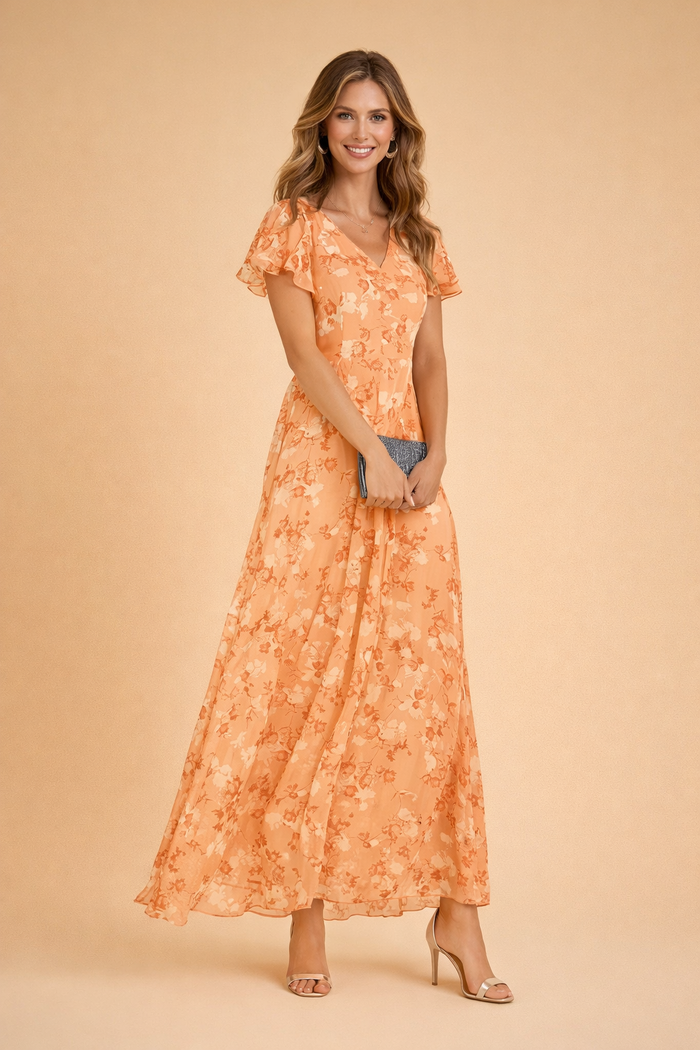 Lilia | Elegant floral midi dress 0