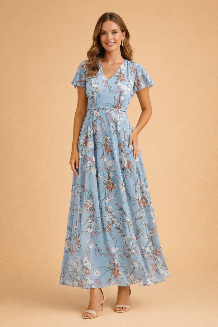 Lilia | Elegant floral midi dress 1