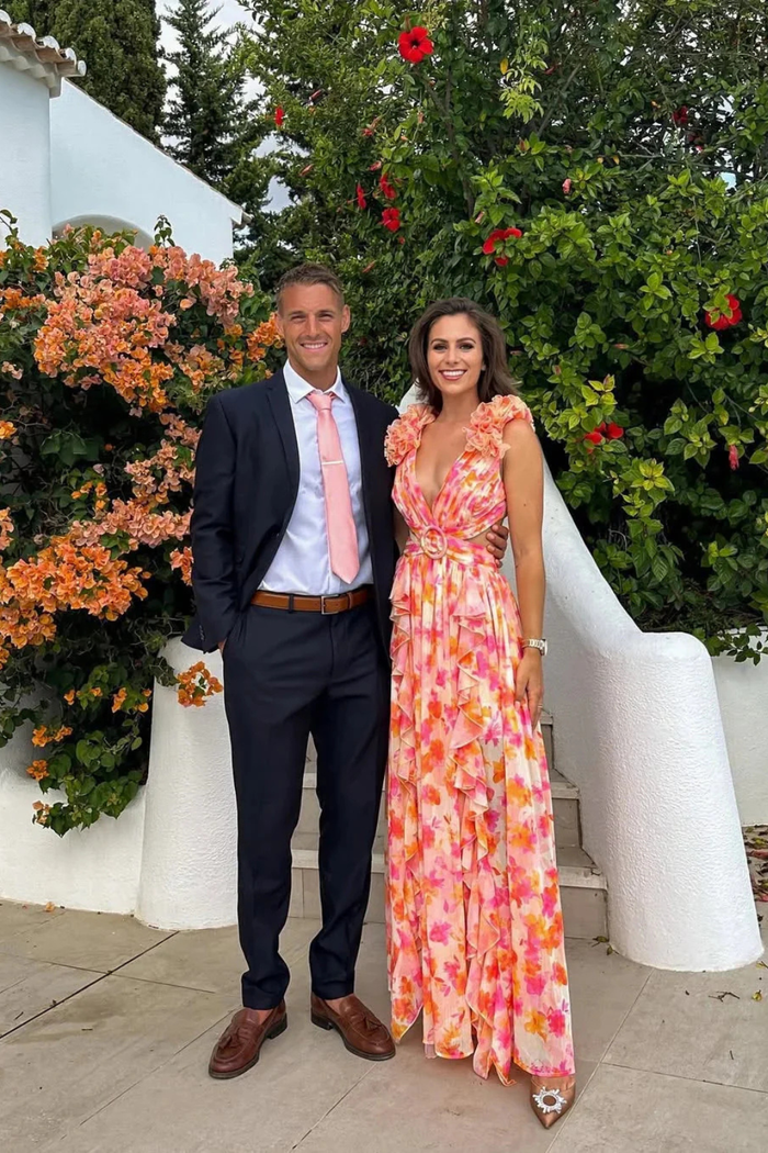 Floral Wedding Guest Maxi Dress with V-Neck and Ruffles for Women 7