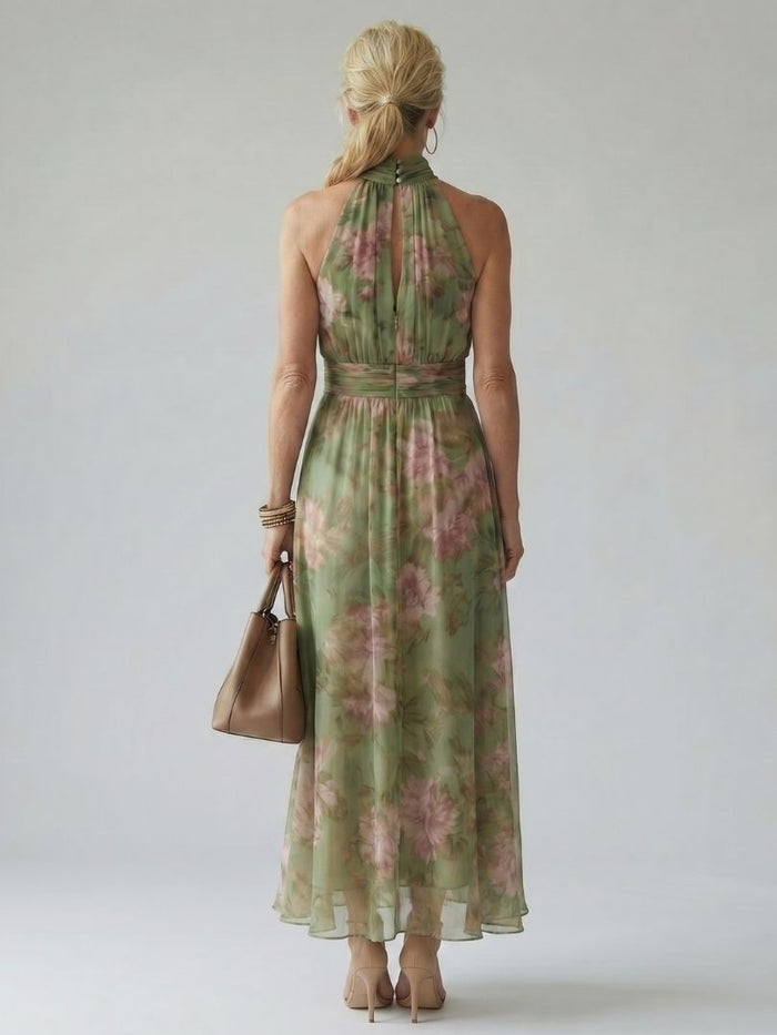 Mirelle Midi Dress | Floral Pattern, Sleeveless Halter Neckline 3