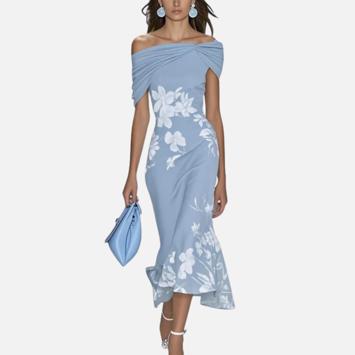 Women's Floral Off-Shoulder Midi Dress