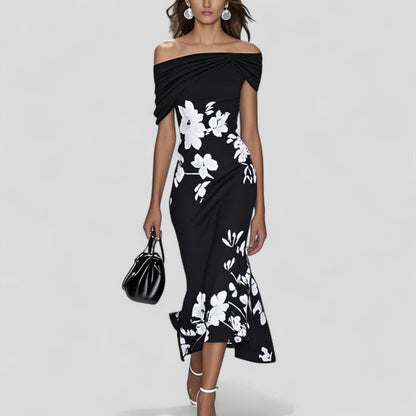 Women's Floral Off-Shoulder Midi Dress 2
