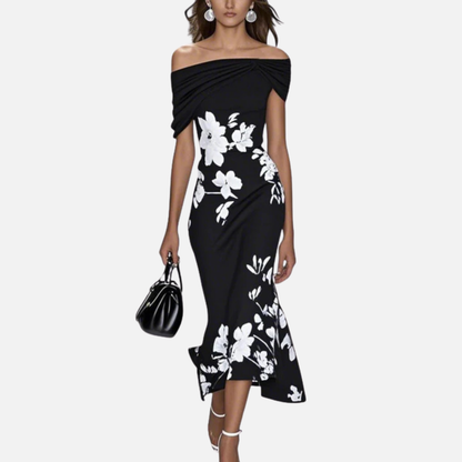 Women's Floral Off-Shoulder Midi Dress