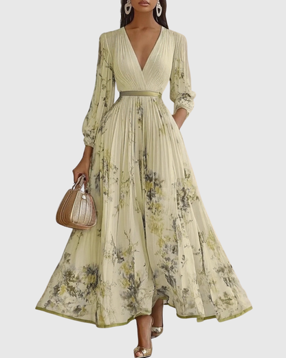 Women's V-Neck A-Line Midi Dress 7