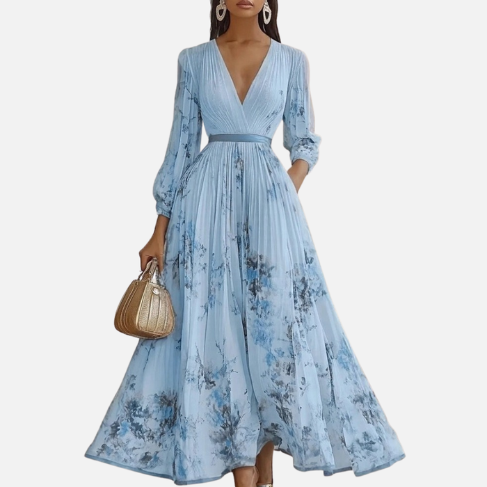 Women's Floral Pleated Midi Dress
