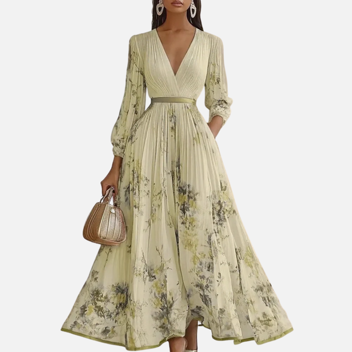 Women's Floral Pleated Midi Dress