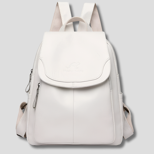 Nora Leather Backpack | Women's Anti-Theft, Embossed Detail 0