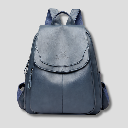 Nora Leather Backpack | Women's Anti-Theft, Embossed Detail 1