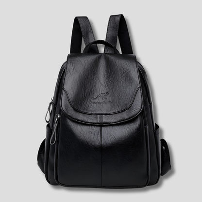 Nora Leather Backpack | Women's Anti-Theft, Embossed Detail 2