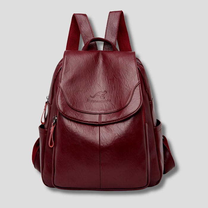 Nora Leather Backpack | Women's Anti-Theft, Embossed Detail 4