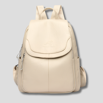 Nora Leather Backpack | Women's Anti-Theft, Embossed Detail 6