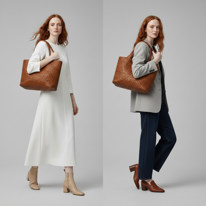 Liora Leather Tote | Handwoven, Durable Microfiber 1