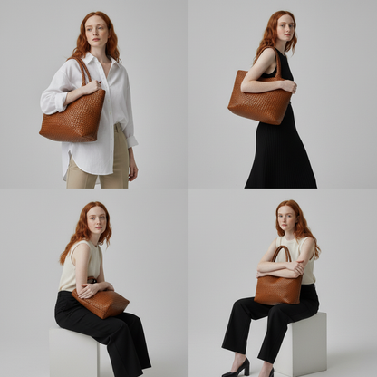 Liora Leather Tote | Handwoven, Durable Microfiber 2