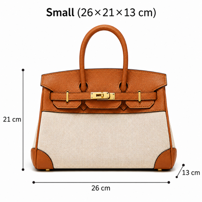 Women's Leather Weekend Bag with Spill-Resistant Canvas