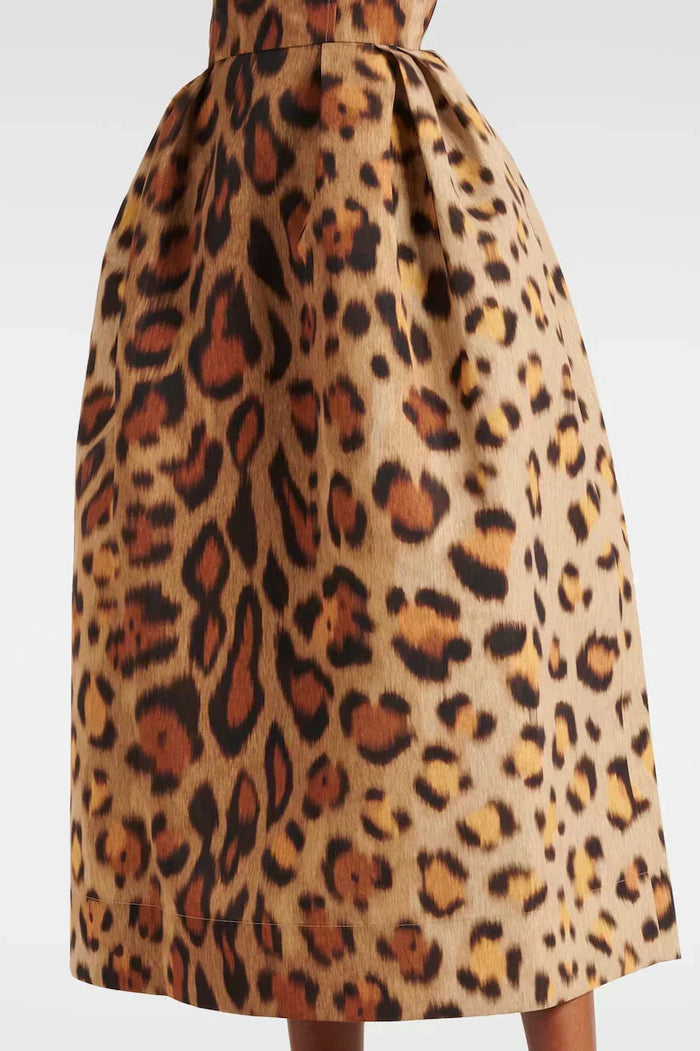 Talia Midi Dress | Leopard Print Bustier Corset, Body-Hugging Silhouette 4
