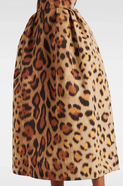 Talia Midi Dress | Leopard Print Bustier Corset, Body-Hugging Silhouette 4
