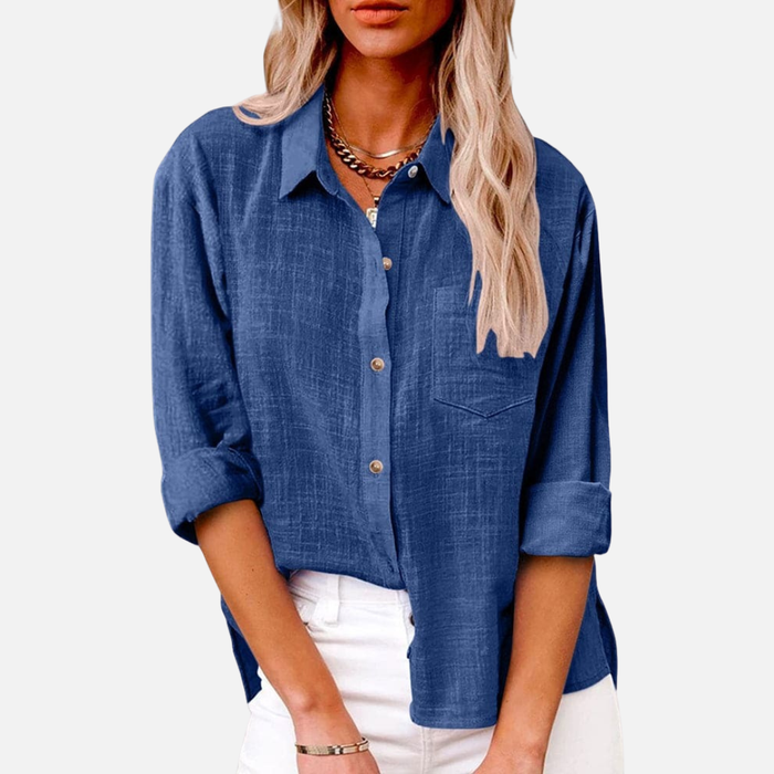Women's Linen Button Down Shirt Long Sleeve