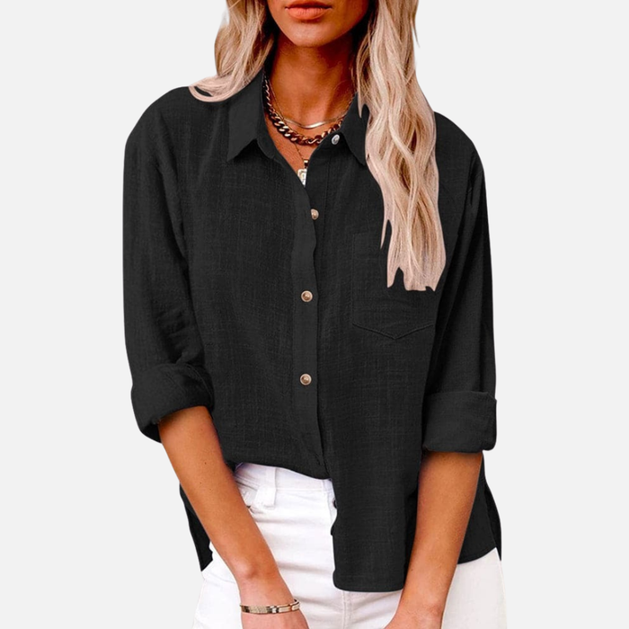 Women's Linen Button Down Shirt Long Sleeve