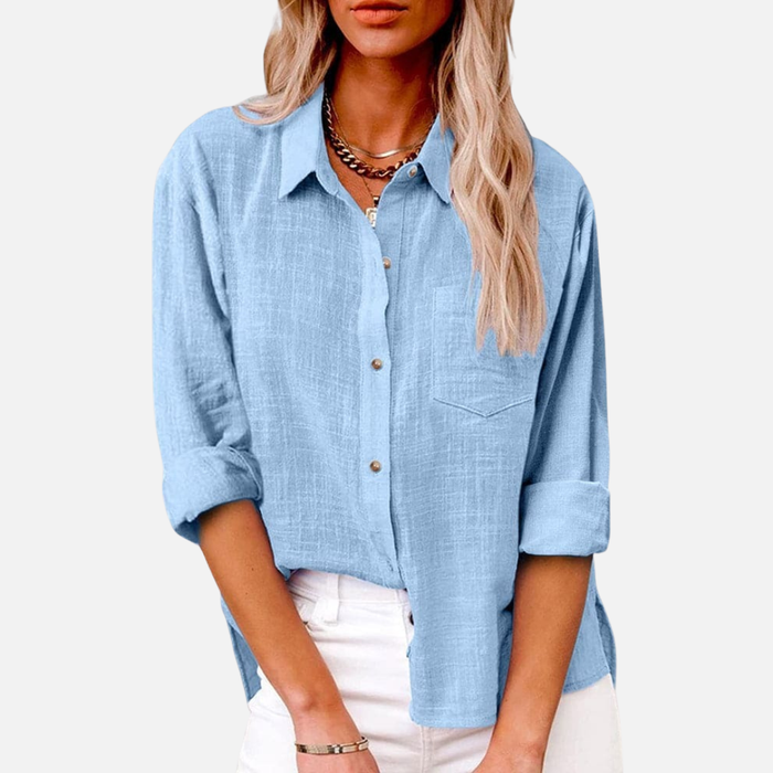 Women's Linen Button Down Shirt Long Sleeve