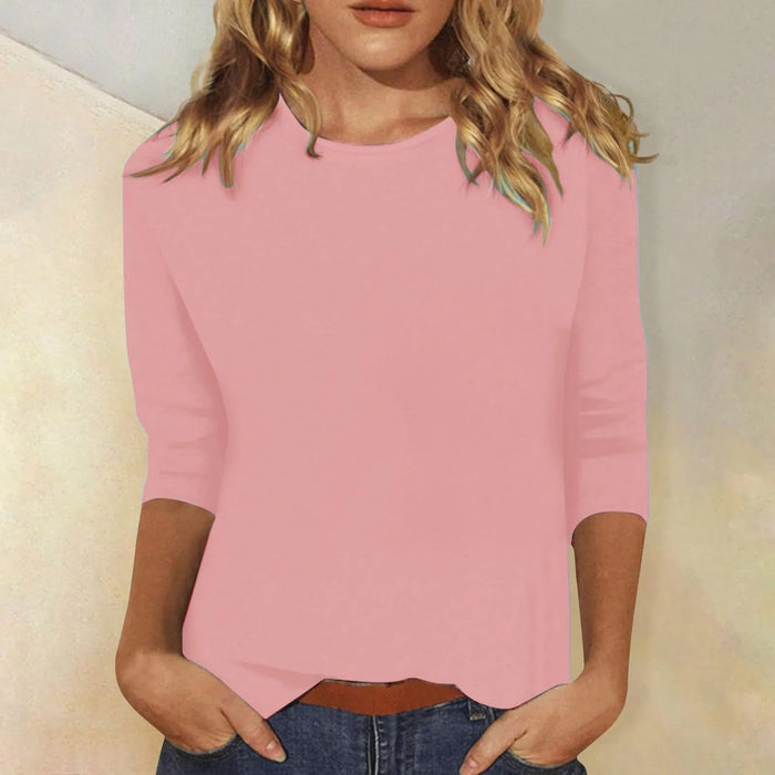 Nora Women's Long Sleeve Tee | Soft Cotton Crew Neck, Relaxed Fit 0