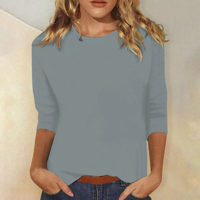 Nora Women's Long Sleeve Tee | Soft Cotton Crew Neck, Relaxed Fit 1