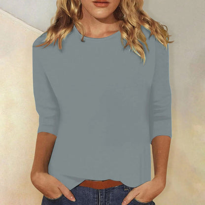 Nora Women's Long Sleeve Tee | Soft Cotton Crew Neck, Relaxed Fit 1