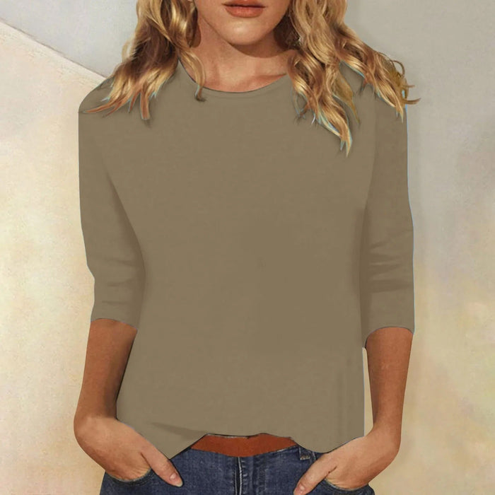 Nora Women's Long Sleeve Tee | Soft Cotton Crew Neck, Relaxed Fit 2