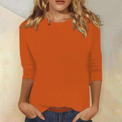 Nora Women's Long Sleeve Tee | Soft Cotton Crew Neck, Relaxed Fit 3
