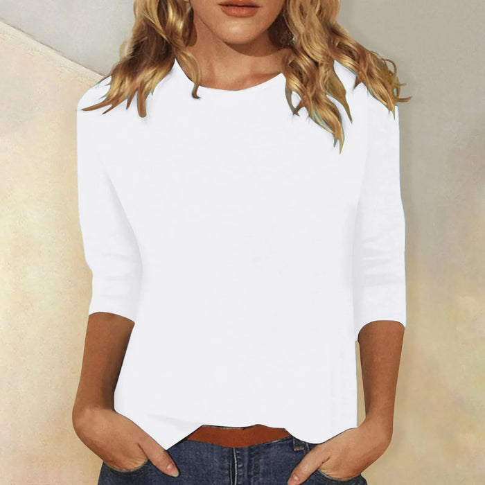 Nora Women's Long Sleeve Tee | Soft Cotton Crew Neck, Relaxed Fit 4