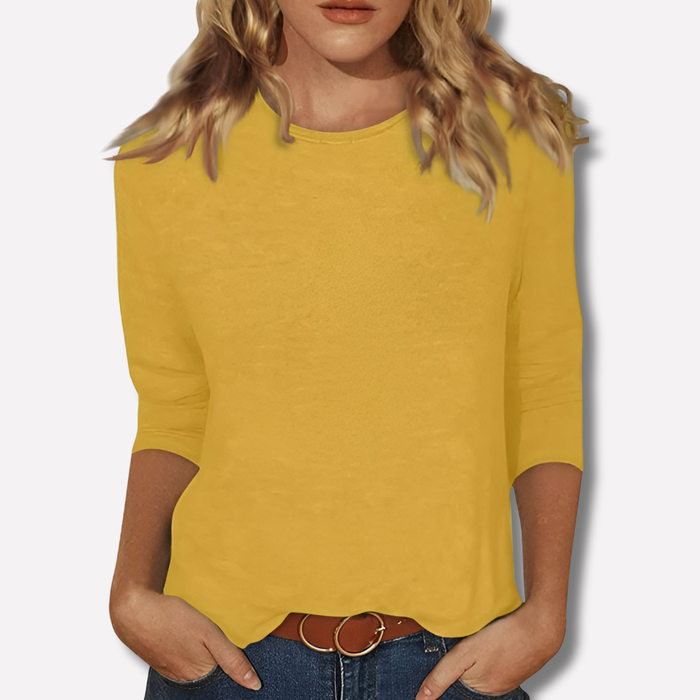 Nora Women's Long Sleeve Tee | Soft Cotton Crew Neck, Relaxed Fit 5