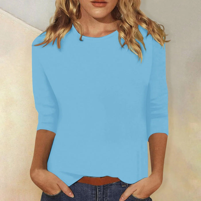Nora Women's Long Sleeve Tee | Soft Cotton Crew Neck, Relaxed Fit 6