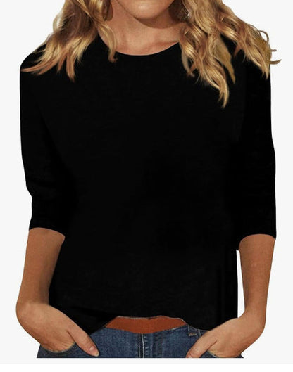 Nora Women's Long Sleeve Tee | Soft Cotton Crew Neck, Relaxed Fit 7