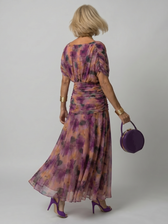 Calen Midi Dress | Off Shoulder, Draped Neckline 3