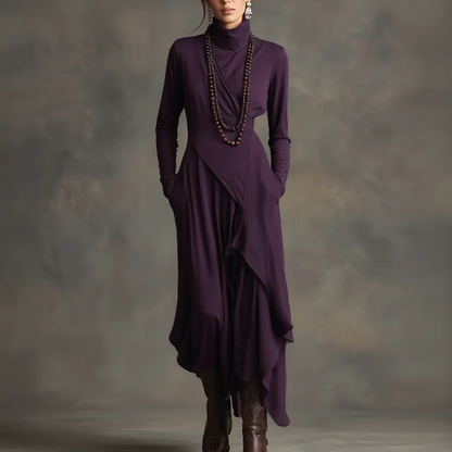 Kara Pleated Maxi Dress | Soft Breathable Fabric, High Neckline, Plus Size Available 0