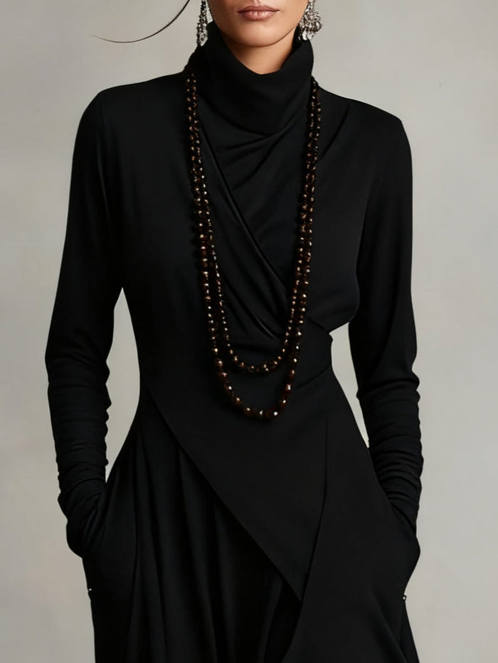 Kara Pleated Maxi Dress | Soft Breathable Fabric, High Neckline, Plus Size Available 4