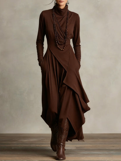 Kara Pleated Maxi Dress | Soft Breathable Fabric, High Neckline, Plus Size Available 6
