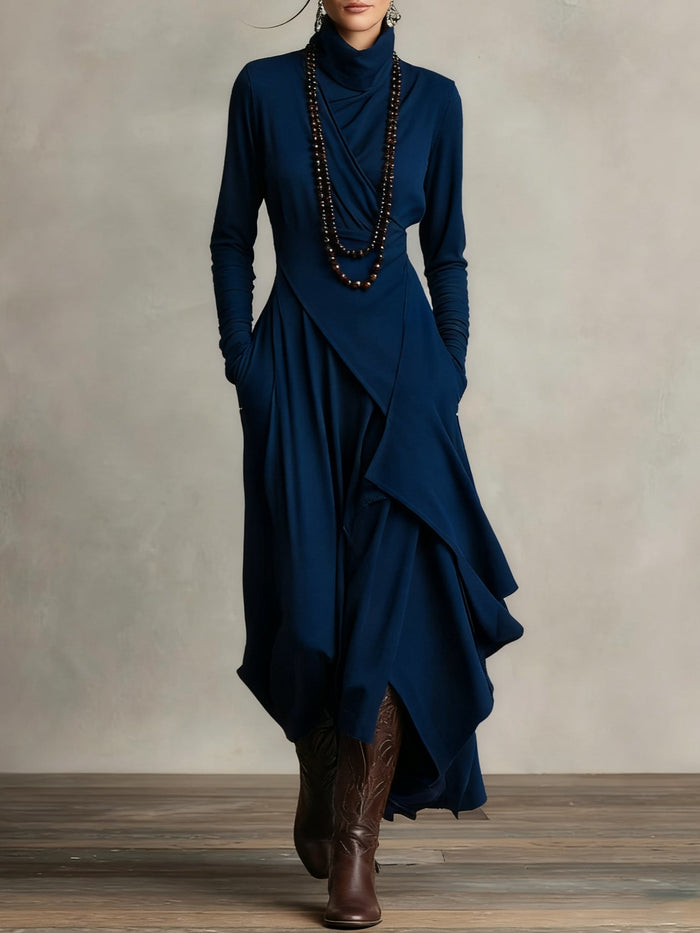 Kara Pleated Maxi Dress | Soft Breathable Fabric, High Neckline, Plus Size Available 7