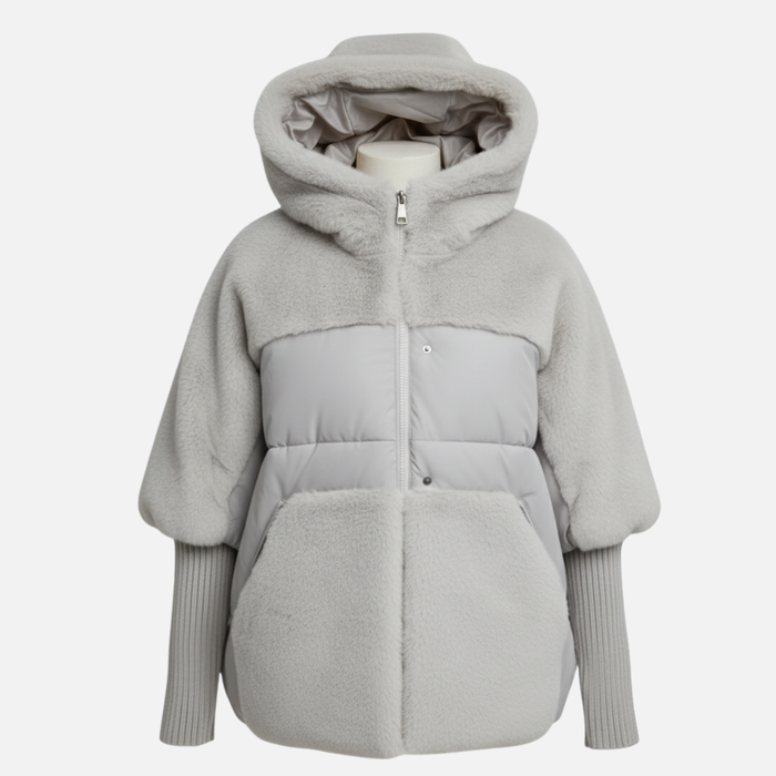 Women’s Puffer Jacket – Plush Hooded Winter Coat
