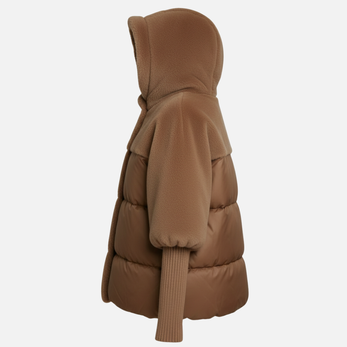 Women’s Puffer Jacket – Plush Hooded Winter Coat