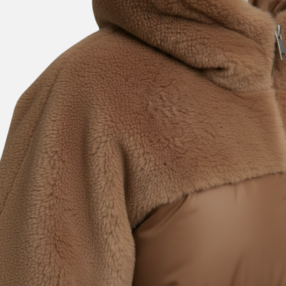 Women’s Puffer Jacket – Plush Hooded Winter Coat