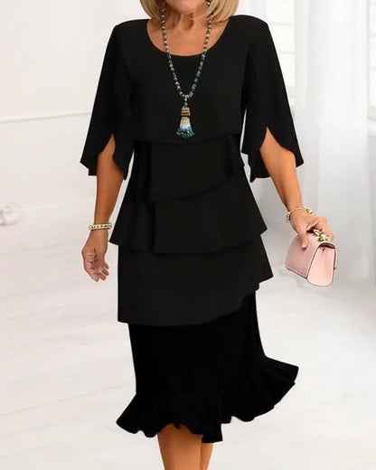 Patricia | Elegant Comfort Ruffle Dress 0